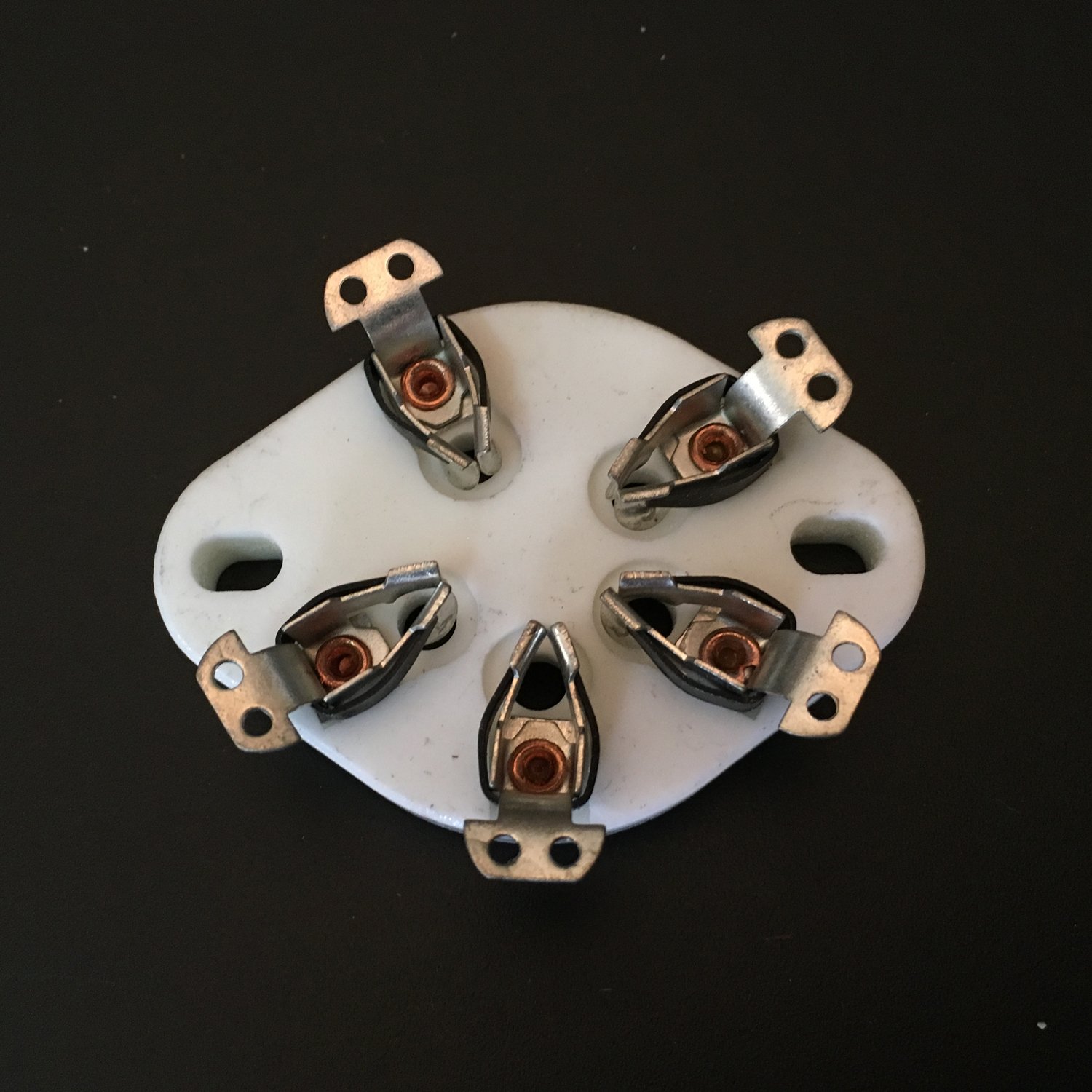 10Pcs Ceramics 5Pin Vacuum Tube Socket Valve Base For FU-7